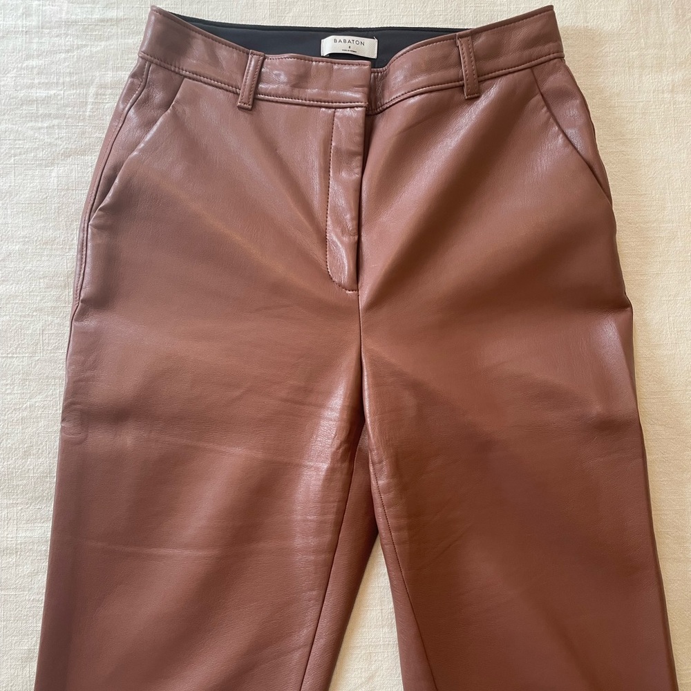 Aritzia Babaton Command Crop Vegan Leather Pant